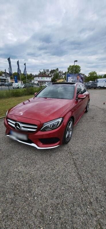 Rot Gebraucht 2014 Mercedes C200 AMG line Kombi | 15.700 € (Fairer Preis) - Bild 1/4