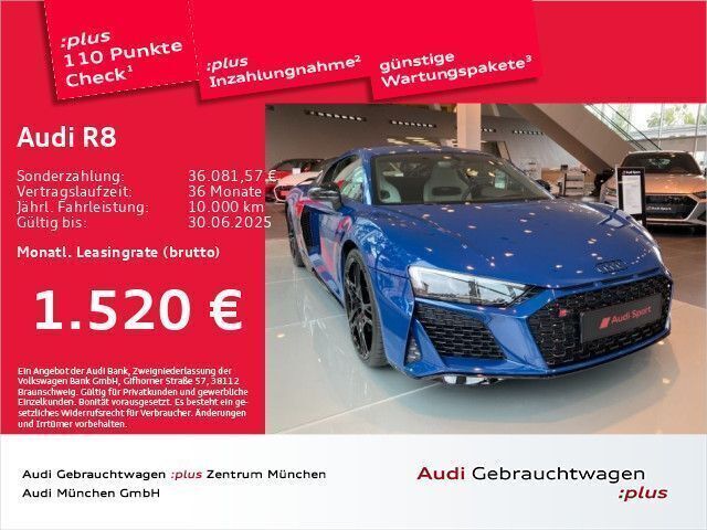 Ascariblau metallic Gebraucht 2025 Audi R8 Coupé Performance Coupé | 189.903 € (Fairer Preis) - Bild 1/2