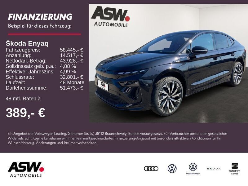 Schwarz Neu 2025 Skoda Enyaq iV SportLine SUV | 58.445 € (Fairer Preis) - Bild 1/4