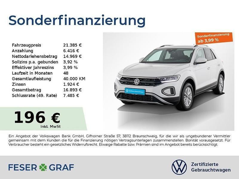 Pure white Gebraucht 2024 VW T-Roc Life SUV | 21.385 € (Guter Preis) - Bild 1/2