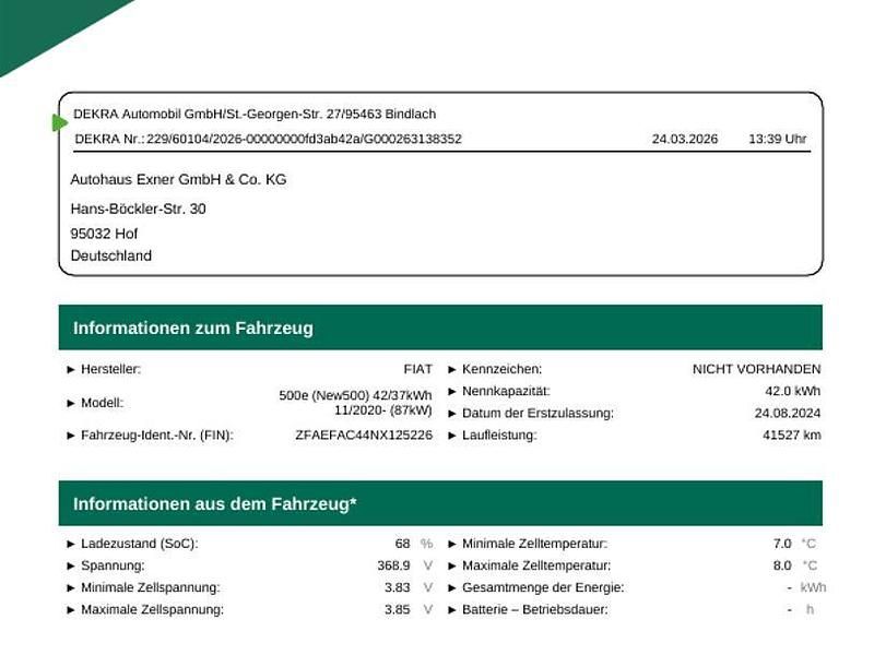 Gebraucht Fiat 500e Icon 86 kW (118 PS) 2023 Onyx schwarz Kleinwagen