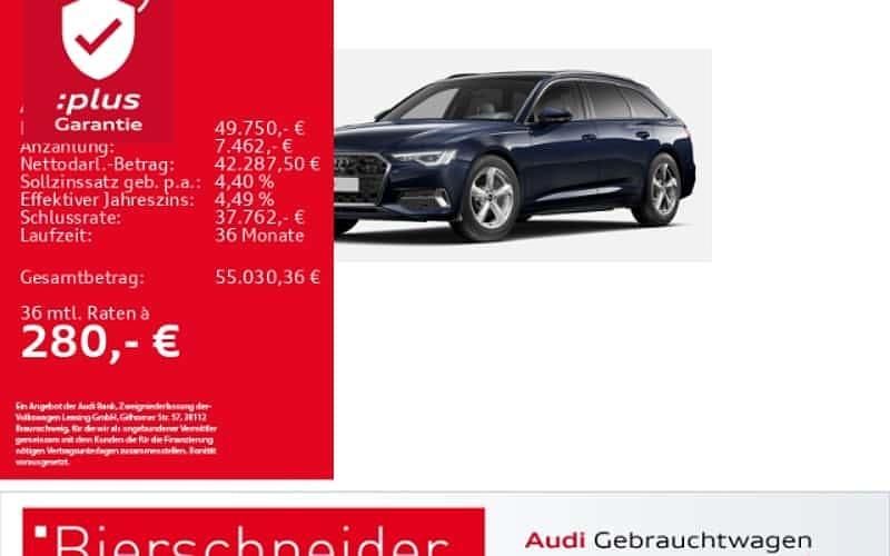 Blau Gebraucht 2025 Audi A6 Advanced Kombi | 49.750 € (Etwas zu teuer) - Bild 1/4
