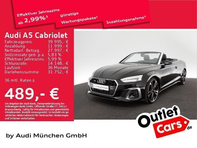 Mythosschwarz metallic Gebraucht 2022 Audi A5 Cabriolet Ambiente Cabrio | 39.995 € (Fairer Preis) - Bild 1/1