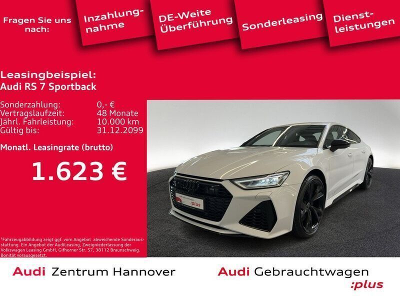 Gletscherweiß metallic Gebraucht 2022 Audi RS7 Sportback Ambiente Kleinwagen | 93.990 € (Superpreis) - Bild 1/4