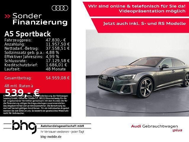 Grau Gebraucht 2022 Audi A5 Sportback S-Line Kleinwagen | 47.830 € - Bild 1/4