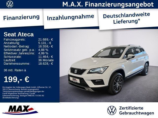 Weiß (metallic) Gebraucht 2020 Seat Ateca Style SUV | 21.689 € (Fairer Preis) - Bild 1/3