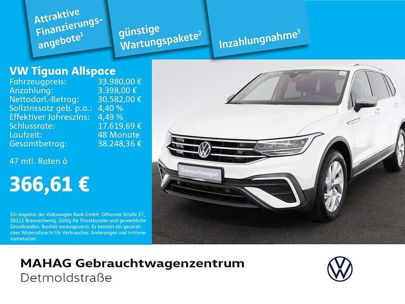 Pure white Gebraucht 2022 VW Tiguan Allspace Life SUV | 33.980 € (Guter Preis) - Bild 1/2