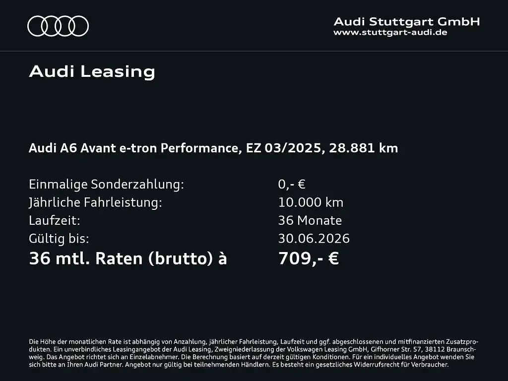 Brugt Audi A6 e-tron Performance 269 kW (367 HK) 2025 Grå Stationcar