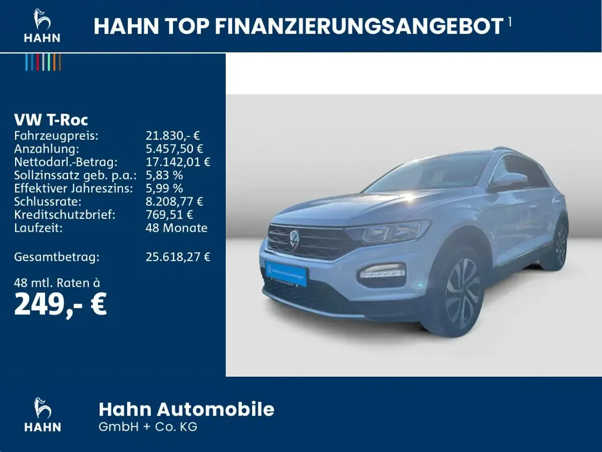 Gebraucht VW T-Roc Active 150 PS (110 kW) 2021 White silver metallic SUV
