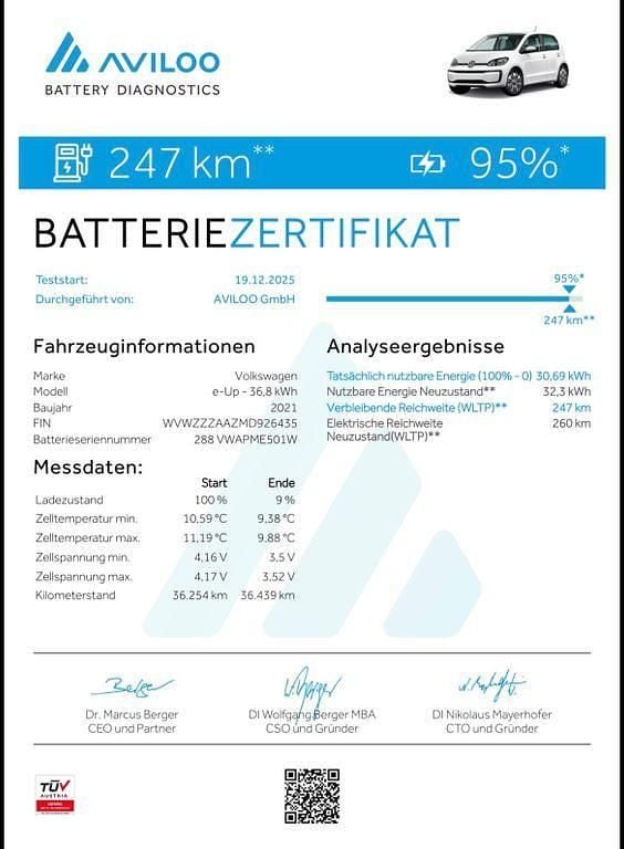 Weiß Gebraucht 2021 VW e-up! Style Kleinwagen | 11.350 € (Guter Preis) - Bild 1/4