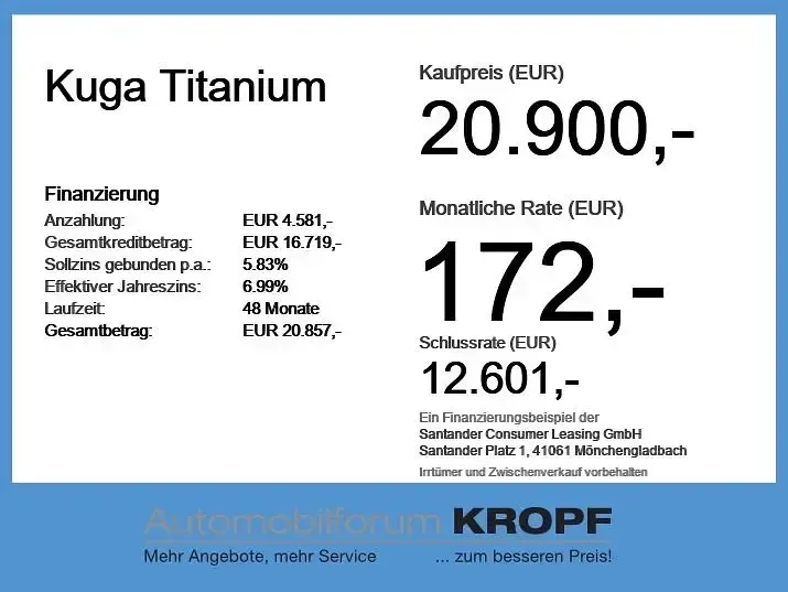 Gebraucht Ford Kuga Titanium 224 PS (164 kW) 2022 Obsidianschwarz metallic SUV