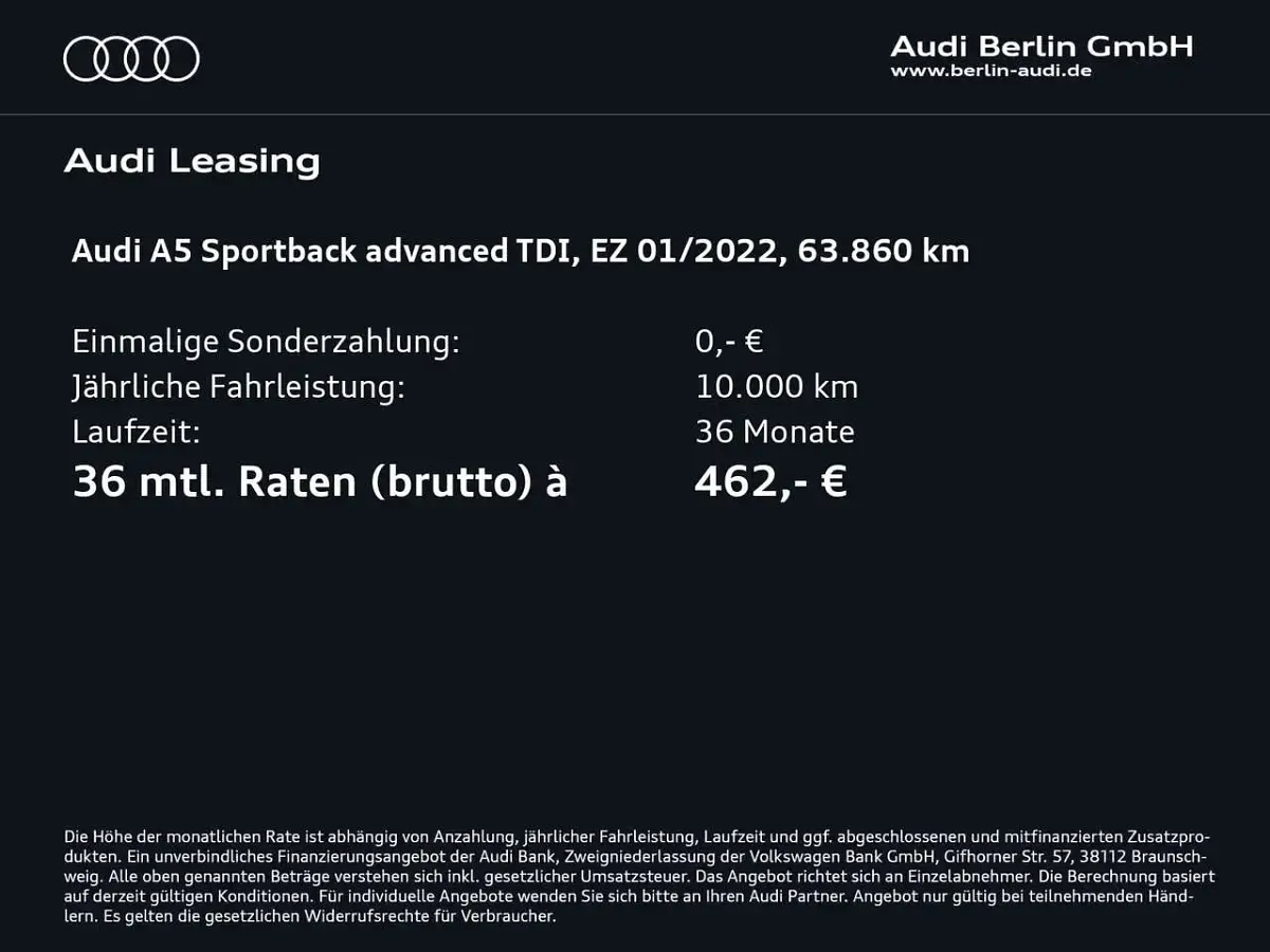 Gebraucht Audi A5 Advanced Plus 163 PS (119 kW) 2022 Manhattangrau metallic Coupé