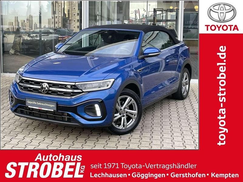 Ravenna blue metallic Gebraucht 2023 VW T-Roc Cabriolet R-line Cabrio | 28.680 € (Guter Preis) - Bild 1/4