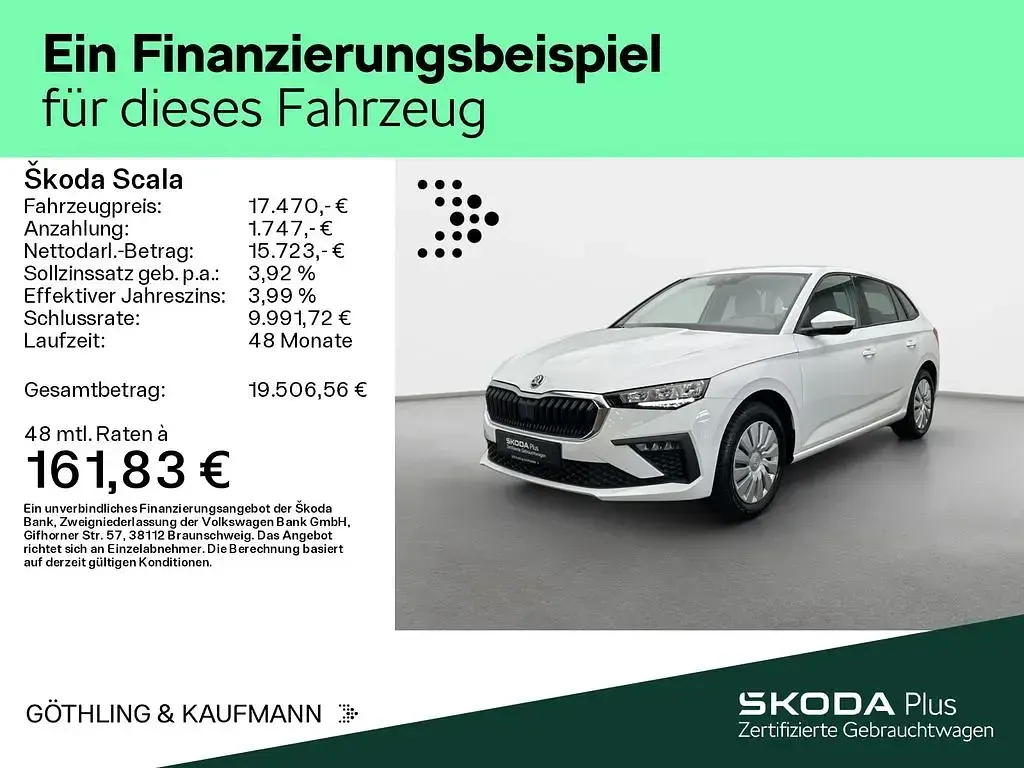 Gebraucht Skoda Scala Essence 95 PS (69 kW) 2025 Moonweiß perleffekt Kleinwagen