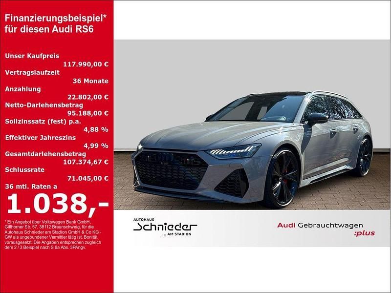 Grau Gebraucht 2023 Audi RS6 Performance Kombi | 117.990 € - Bild 1/3