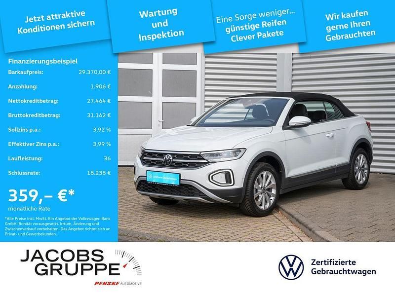 Weiß Gebraucht 2024 VW T-Roc Cabriolet Style Cabrio | 29.370 € (Fairer Preis) - Bild 1/3