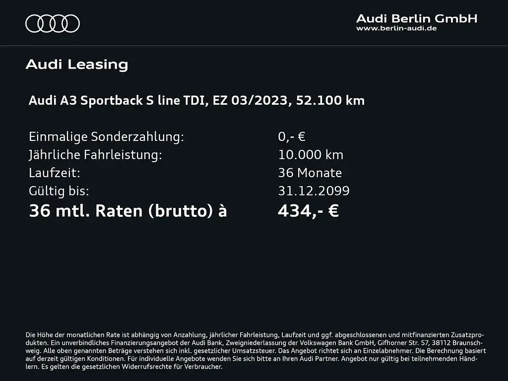 Gebraucht Audi A3 S-Line 150 PS (110 kW) 2023 Daytonagrau perleffekt Limousine
