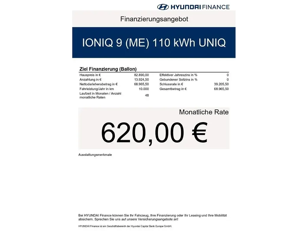 Neu Hyundai Ioniq 9 225 kW (307 PS) 2026 Mic (schwarz SUV