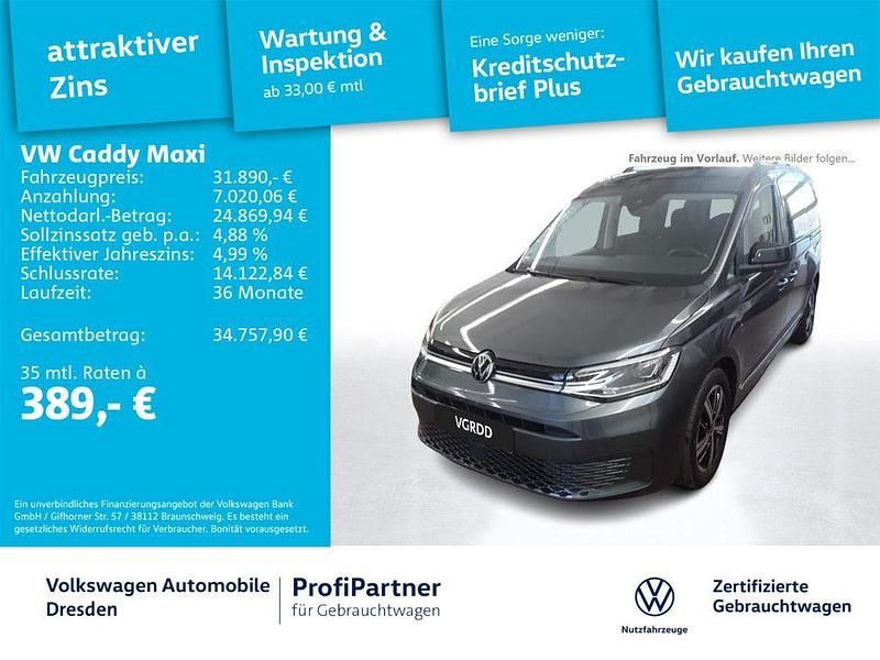 Grau Gebraucht 2021 VW Caddy Maxi Style Van / Kleinbus | 31.890 € (Etwas zu teuer) - Bild 1/4