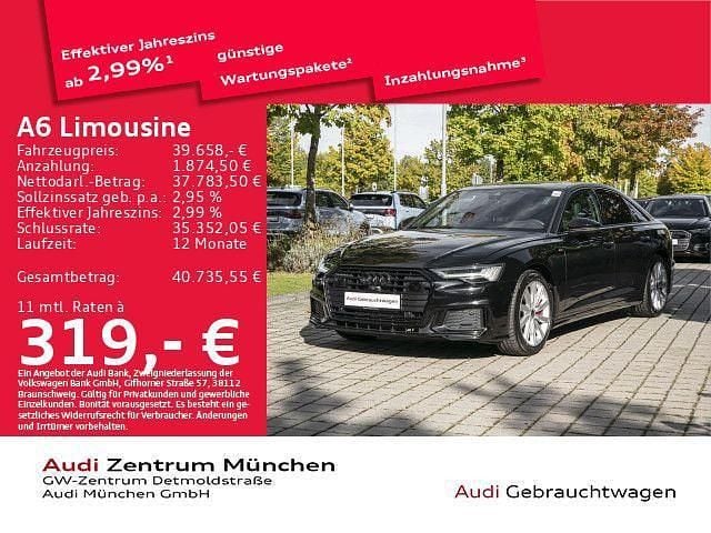 Mythosschwarz metallic Gebraucht 2023 Audi A6 Advanced Limousine | 39.658 € (Guter Preis) - Bild 1/2