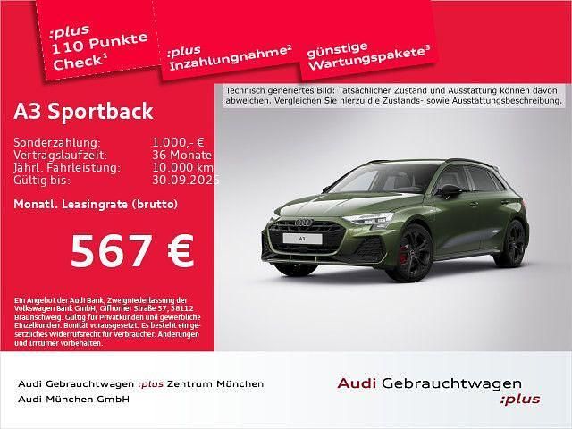 Distriktgrün metallic Neu 2025 Audi A3 Sportback e-tron S-Line Limousine | 48.289 € (Fairer Preis) - Bild 1/2