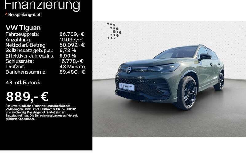 Cipressinogrün metallic Neu 2025 VW Tiguan R-line SUV | 66.789 € - Bild 1/4