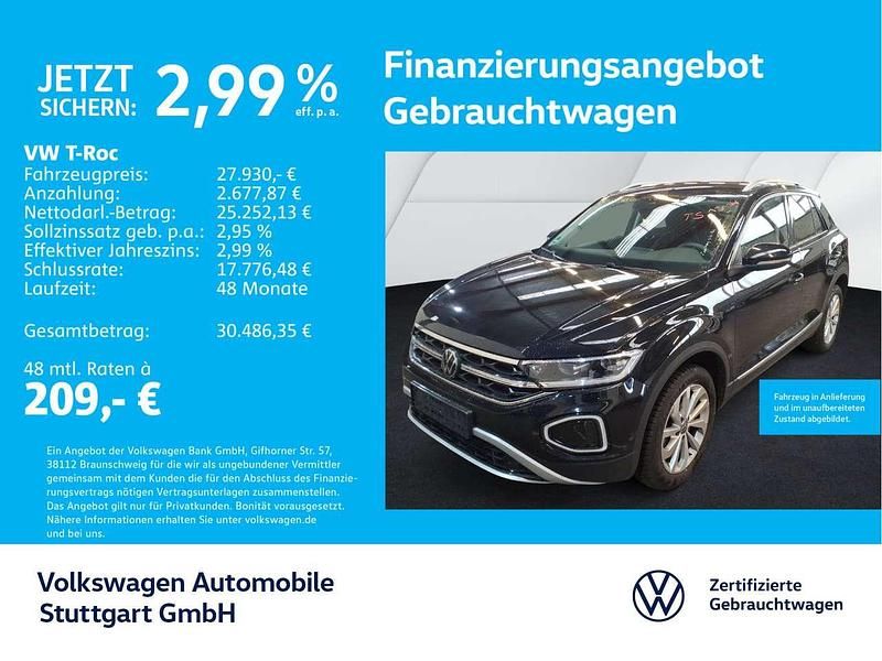 Schwarz Gebraucht 2025 VW T-Roc Style SUV | 27.930 € (Fairer Preis) - Bild 1/4