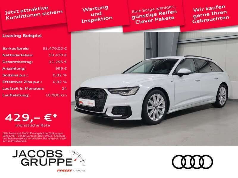 Gletscherweiß metallic Gebraucht 2024 Audi A6 S-Line Kombi | 53.470 € - Bild 1/4