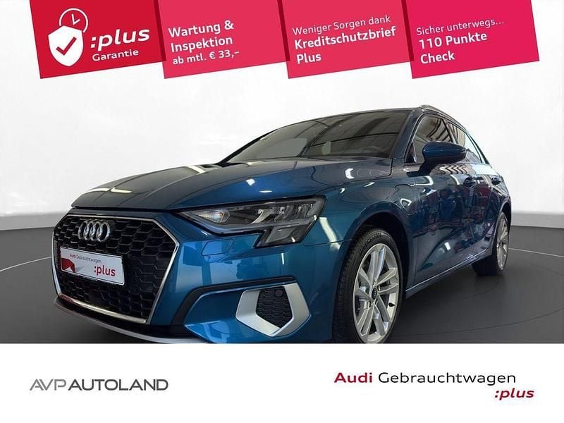 Blau Gebraucht 2021 Audi A3 Sportback e-tron Advanced Plus Limousine | 22.470 € (Guter Preis) - Bild 1/4