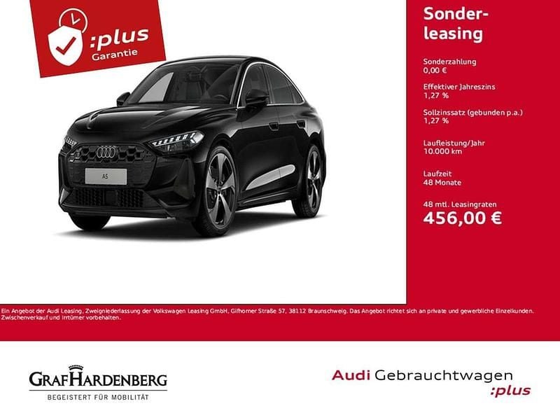Mythosschwarz metallic Gebraucht 2025 Audi A5 Sport Coupé | 52.980 € (Guter Preis) - Bild 1/4