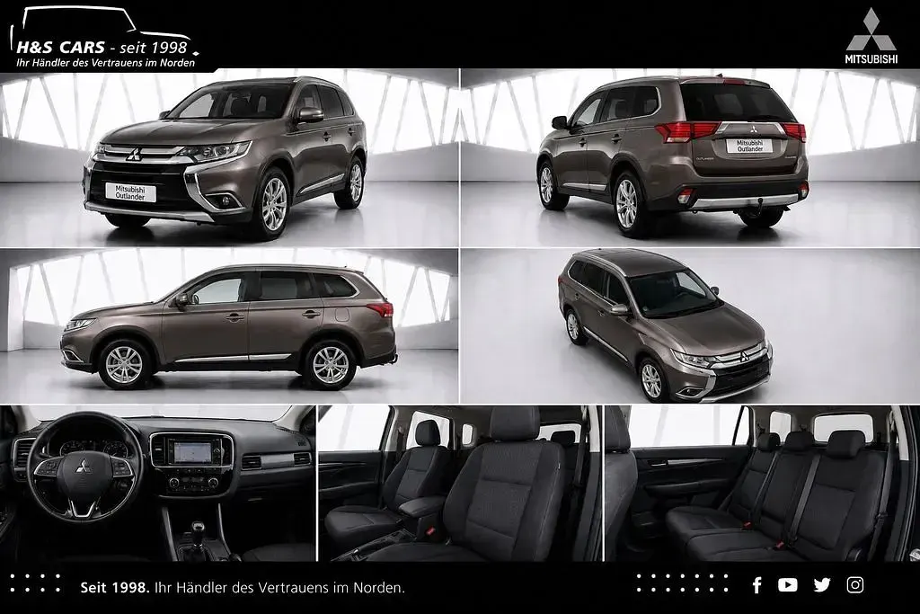 Gebraucht Mitsubishi Outlander 150 PS (110 kW) 2016 Granit braun metallic SUV