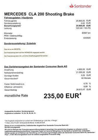 Gebraucht Mercedes CLA200 Shooting Brake Night 163 PS (119 kW) 2020 Nachtschwarz Kombi