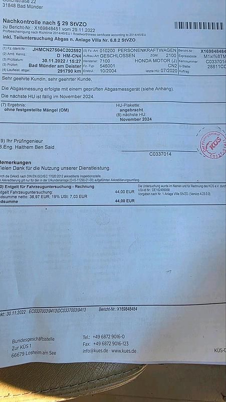 Gebraucht Honda Accord 140 PS (102 kW) 2004 Schwarz Kombi