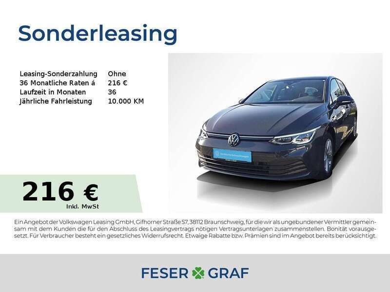 Gebraucht VW Golf VIII Life 131 PS (96 kW) 2023 Grau Limousine