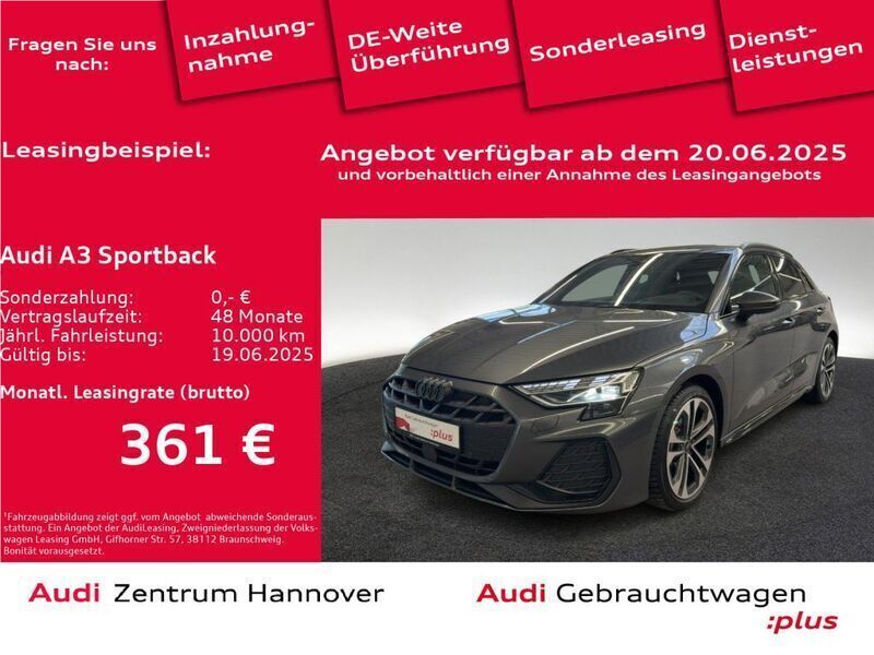 6y daytonagrau perleffekt Gebraucht 2024 Audi A3 S-Line Limousine | 43.990 € - Bild 1/4