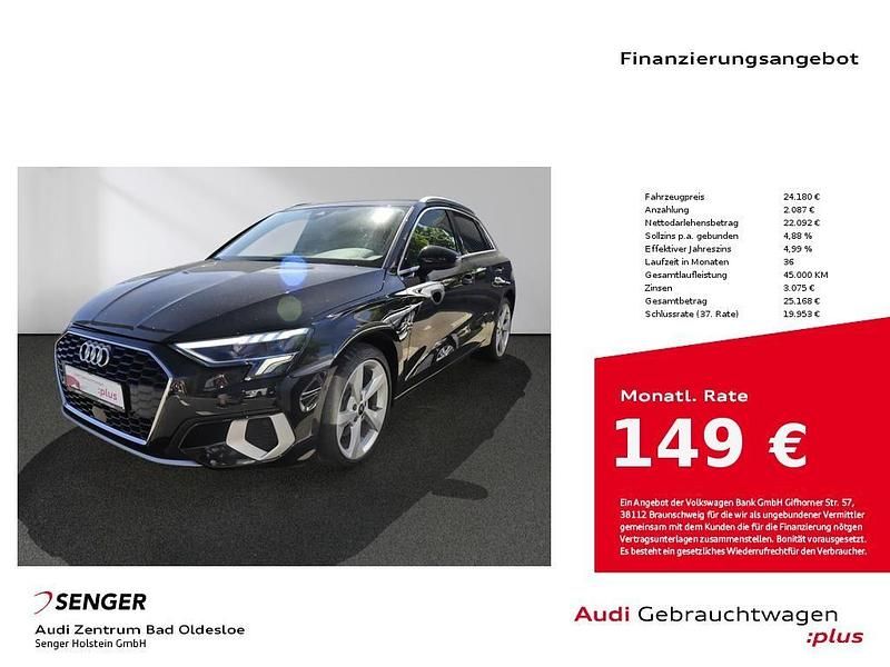 Mythosschwarz metallic Gebraucht 2021 Audi A3 Sportback e-tron Ambiente Limousine | 24.180 € (Fairer Preis) - Bild 1/4