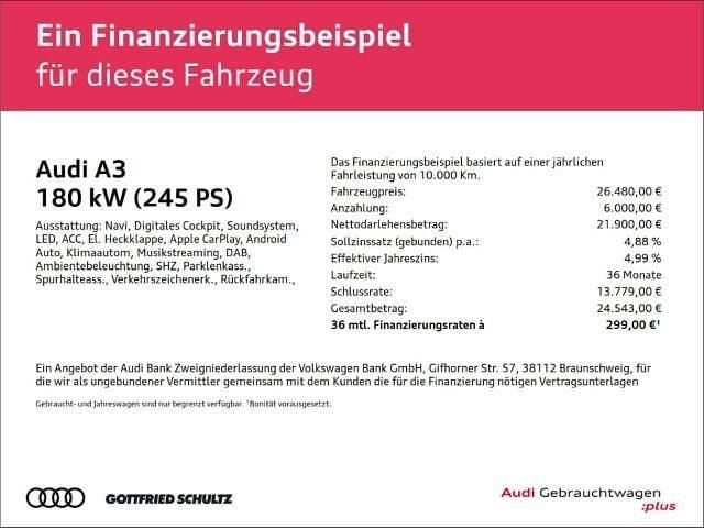 Gebraucht Audi A3 S-Line 245 PS (180 kW) 2023 Weiss Limousine
