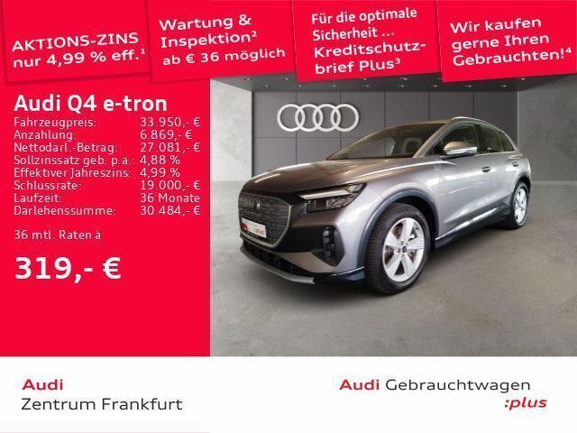 Taifungrau metallic Gebraucht 2022 Audi Q4 e-tron Advanced SUV | 33.950 € (Superpreis) - Bild 1/2