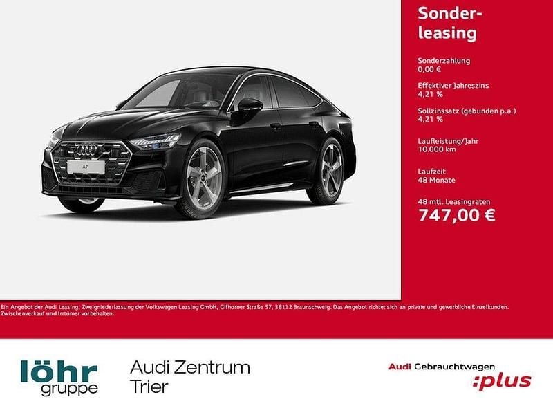 Mythosschwarz metallic Gebraucht 2024 Audi A7 Sportback S-Line Kleinwagen | 70.980 € (Superpreis) - Bild 1/3