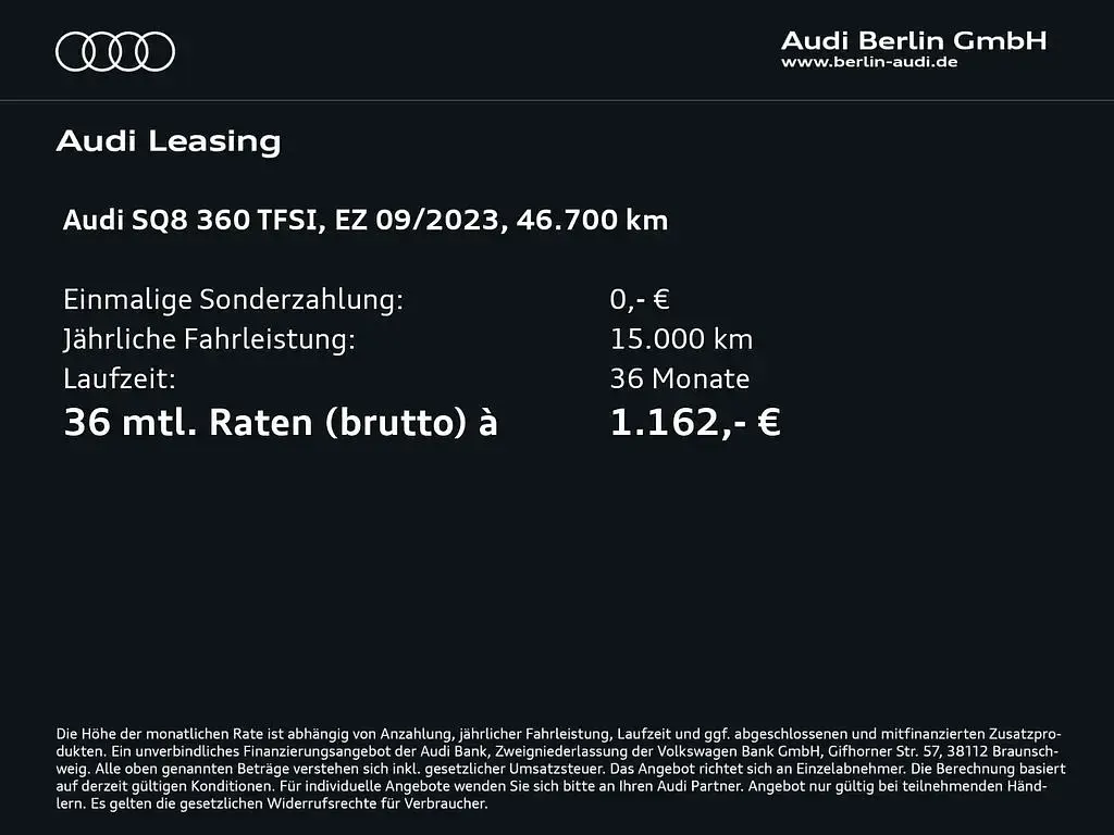 Gebraucht Audi SQ8 Ambiente 507 PS (372 kW) 2023 Individuallackierungen audi exclusive SUV