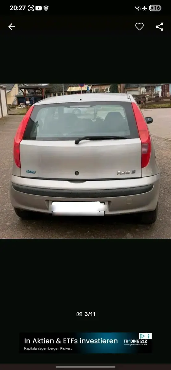 Gebraucht Fiat Punto 2000 Silber Kleinwagen