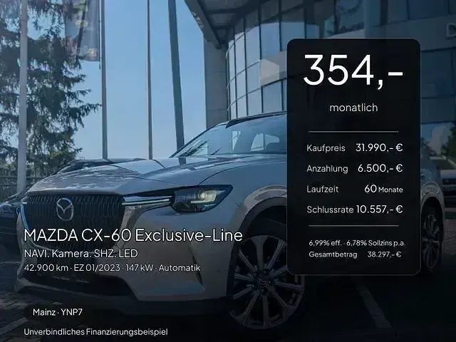 Gebraucht Mazda CX-60 Exclusive-Line 200 PS (147 kW) 2023 Grau SUV