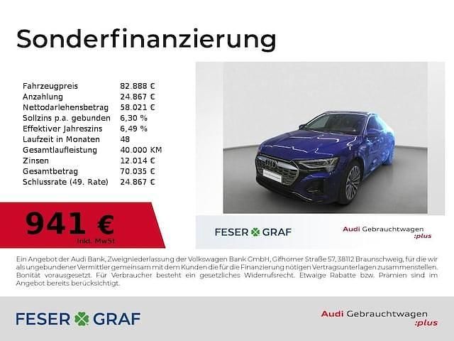 Ultrablau metallic Gebraucht 2024 Audi Q8 Sportback e-tron S-Line SUV | 82.888 € - Bild 1/2