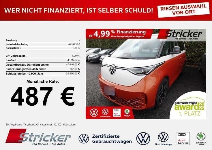 Gebraucht VW ID. Buzz Pro 150 kW (204 PS) 2023 Candyweiß/energetic orange m Van / Kleinbus