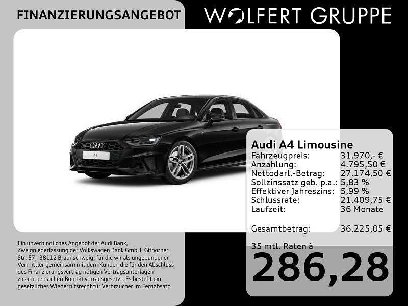 Mythosschwarz metallic Gebraucht 2023 Audi A4 S-Line Limousine | 31.970 € (Guter Preis) - Bild 1/4