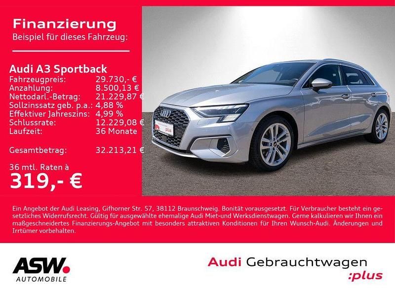 Florettsilber metallic Gebraucht 2022 Audi A3 Advanced Plus Limousine | 28.360 € (Etwas zu teuer) - Bild 1/4