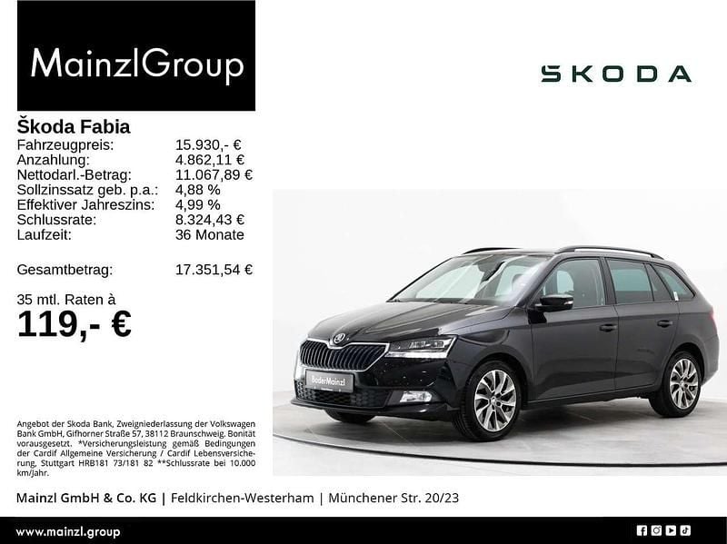 Schwarz Gebraucht 2022 Skoda Fabia Clever Kombi | 15.930 € (Fairer Preis) - Bild 1/1