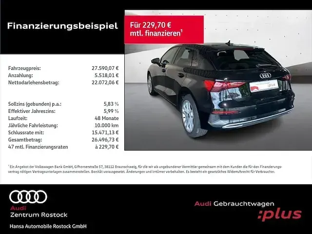 Gebraucht Audi A3 Advanced Plus 150 PS (110 kW) 2023 Brillantschwarz Limousine
