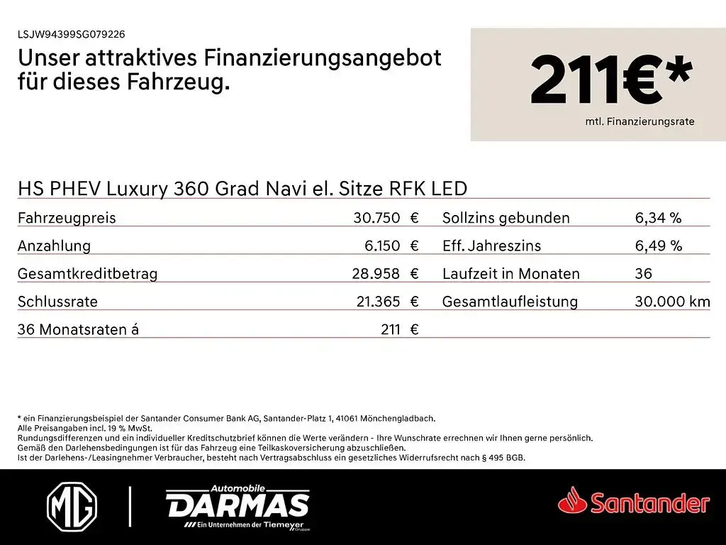 Nowe MG HS Luxury 272 KM (200 kW) 2026 Czarny SUV