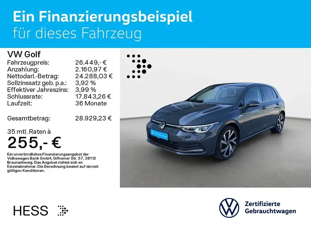 Brugt VW Golf VIII Style 190 HK (139 kW) 2022 Grå Sedan